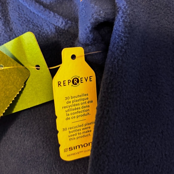 Blue half-button polar fleece pullover sweater NWT - Picture 7 of 12